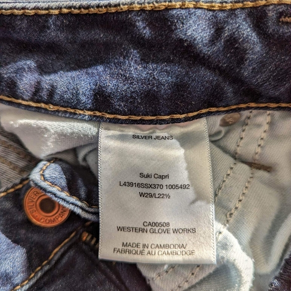 Ladies Silver Suki jean capri waist 29, leg 22" - Picture 4 of 5